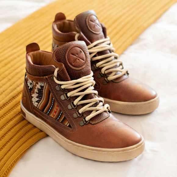 Inkkas Unisex Brown Leather Camping Boots W10 M8 - Picture 1 of 8